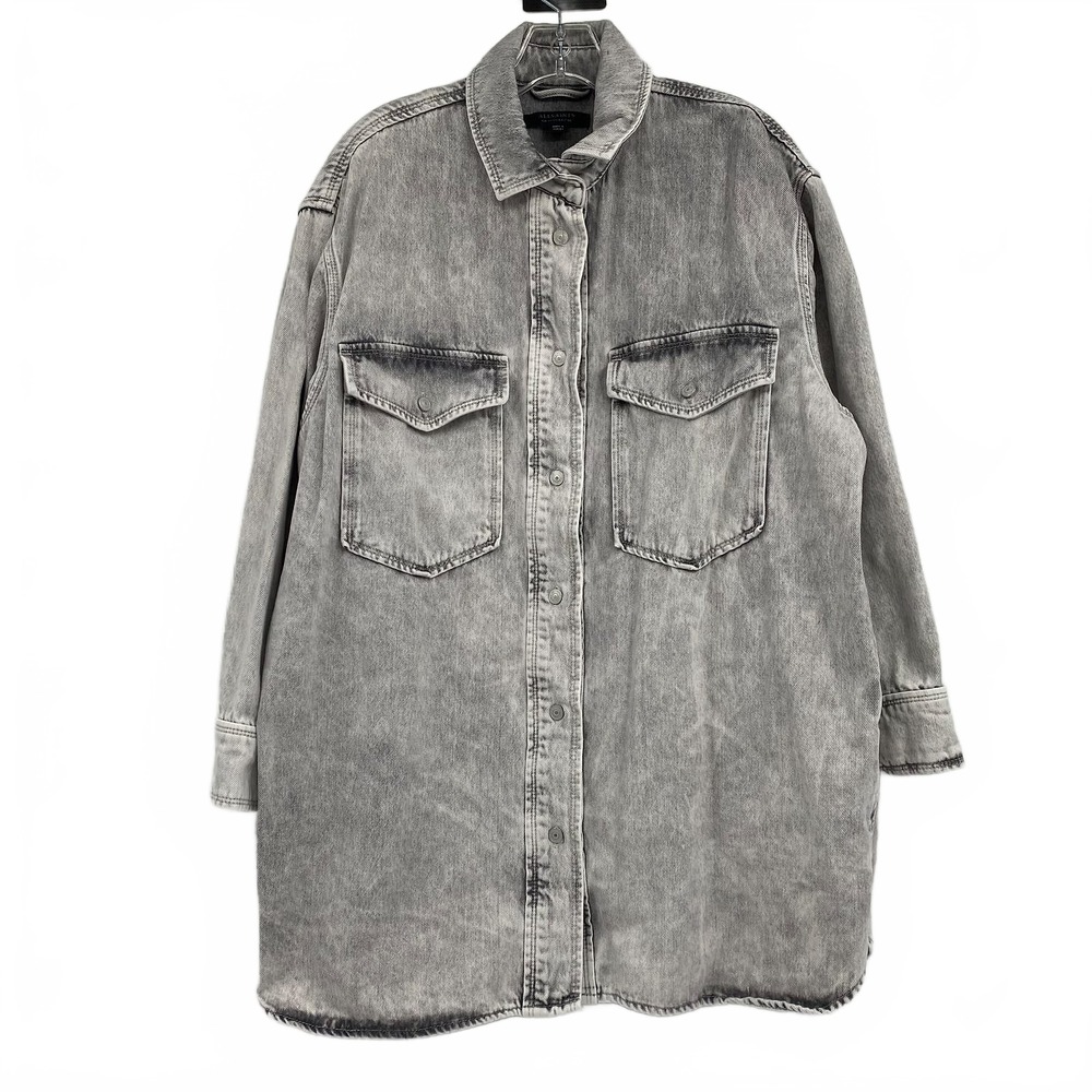All Saints Gray Lilly Shacket Dress | Cotton Regular US Size 6